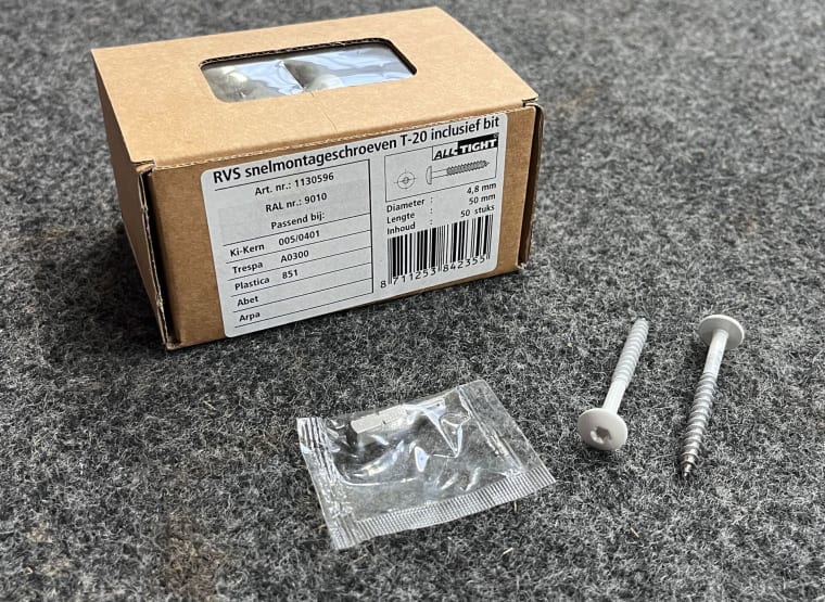 ALL-TIGHT T-20 stainless steel quick-mount Ki-Kern screws